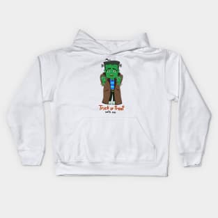 Halloween Spoopy Frankenstein trick or treat Kids Hoodie